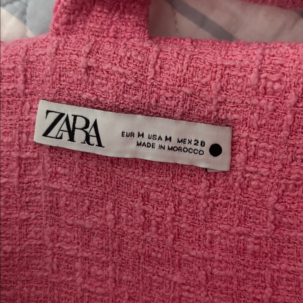 Zara Faded Pink Textured Bustier Crop Top - Picture 3 of 3